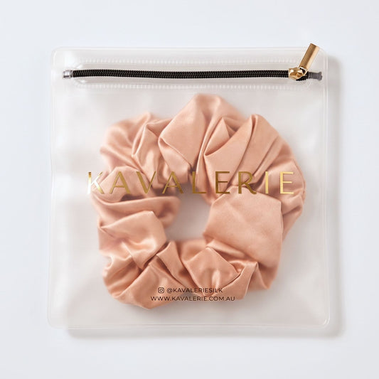 Large Silk Scrunchie Single — Peach