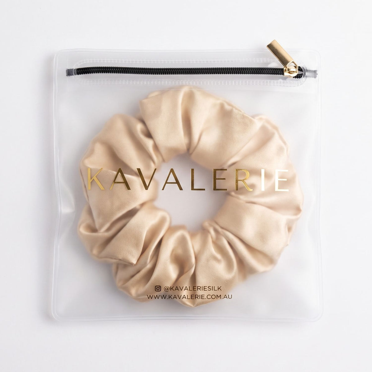 Large Silk Scrunchie Single — Champagne