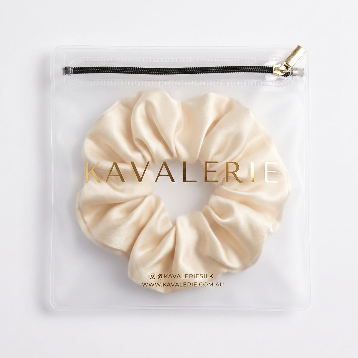 Large Silk Scrunchie Single — Ivory