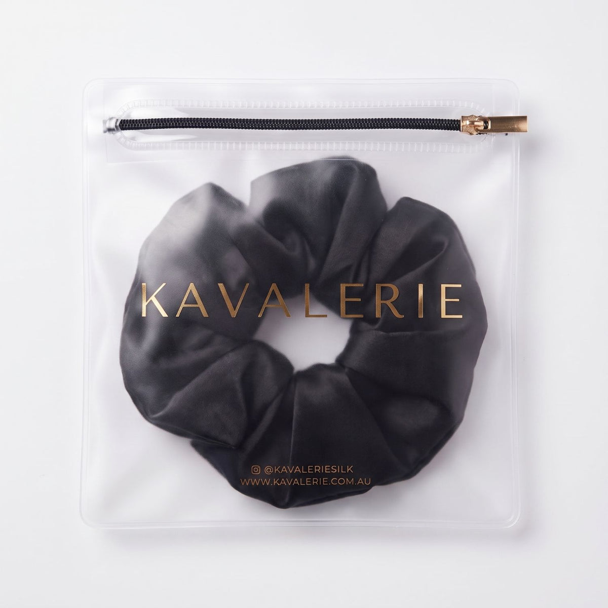 Large Silk Scrunchie Single — Black