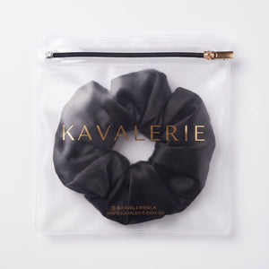 Large Silk Scrunchie Single — Black