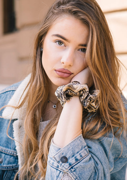 100% Silk Large Scrunchie - Python - Kavalerie - SCRUNCHIE -