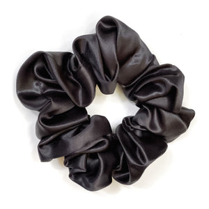 100% Silk Large Scrunchie - Jet Black - Kavalerie - SCRUNCHIE -
