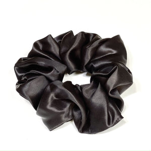 100% Silk Large Scrunchie - Jet Black - Kavalerie - SCRUNCHIE -