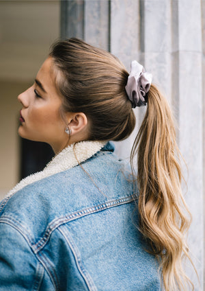 100% Silk Large Scrunchie - Rose Taupe - Kavalerie - SCRUNCHIE -