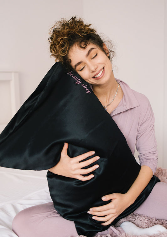 Black Silk Pillowcase - Queen - Kavalerie - PILLOWCASES -