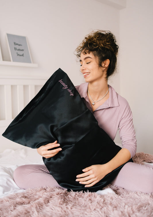 Black Silk Pillowcase - Queen - Kavalerie - PILLOWCASES -