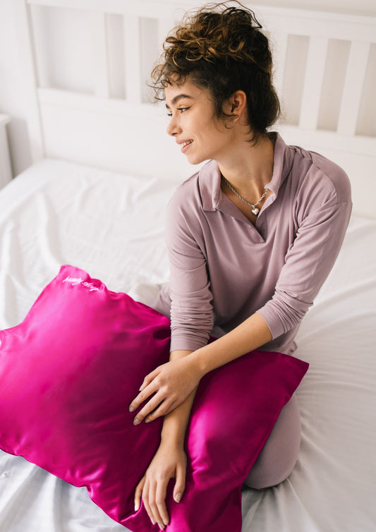 Hot Pink Silk Pillowcase - Queen - Kavalerie - PILLOWCASES -