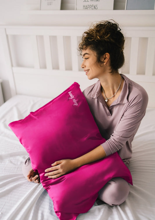 Hot Pink Silk Pillowcase - Queen - Kavalerie - PILLOWCASES -