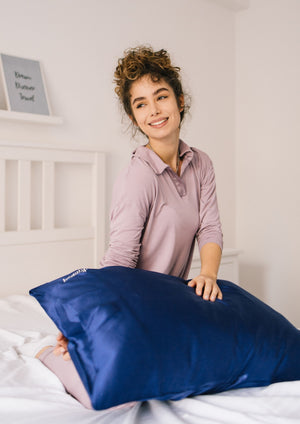 Navy Silk Pillowcase - Queen - Kavalerie - PILLOWCASES -